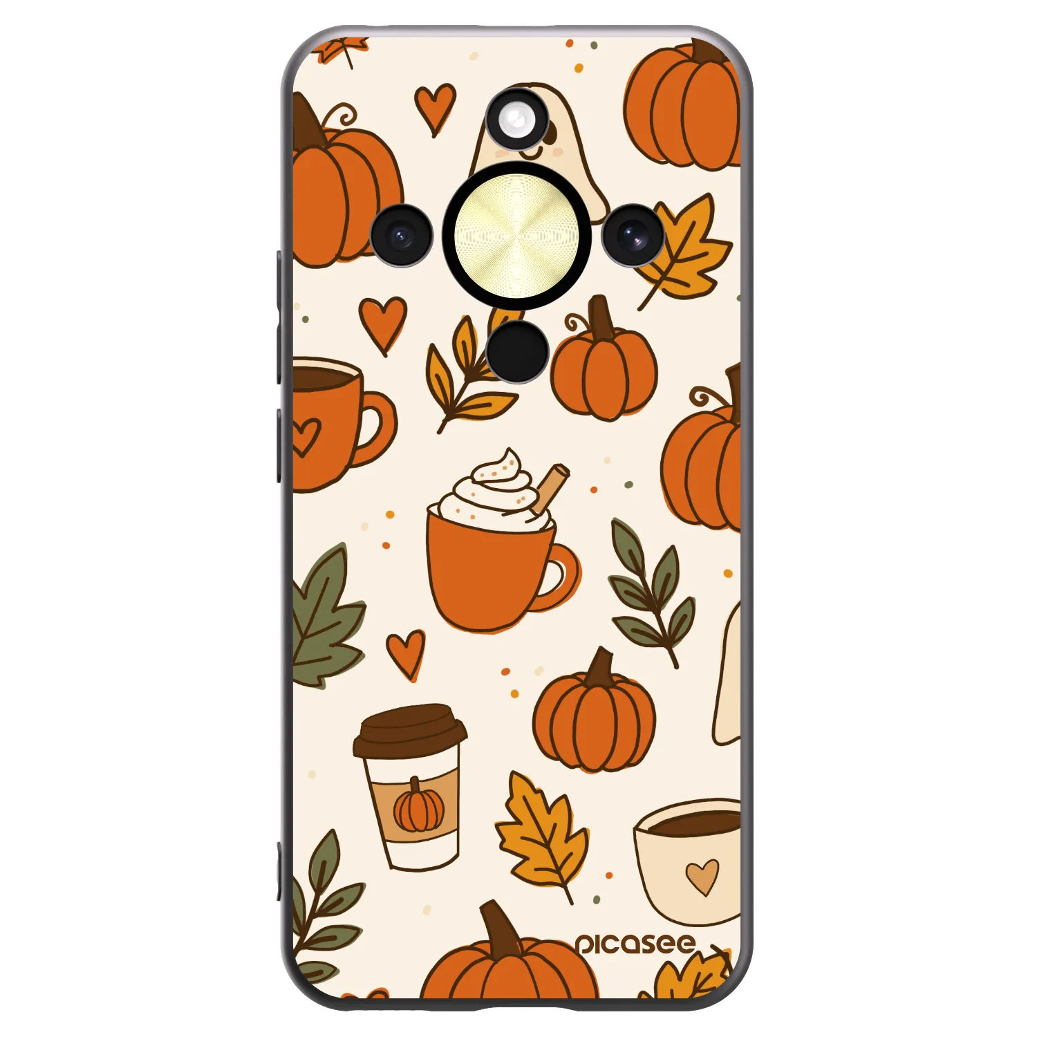 Picasee silikonowe czarne etui na Honor Magic8 Lite 5G - Fall vibes