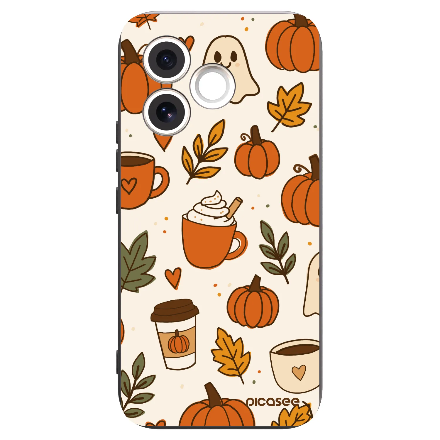 Picasee silikonowe czarne etui na Honor 600 Lite - Fall vibes