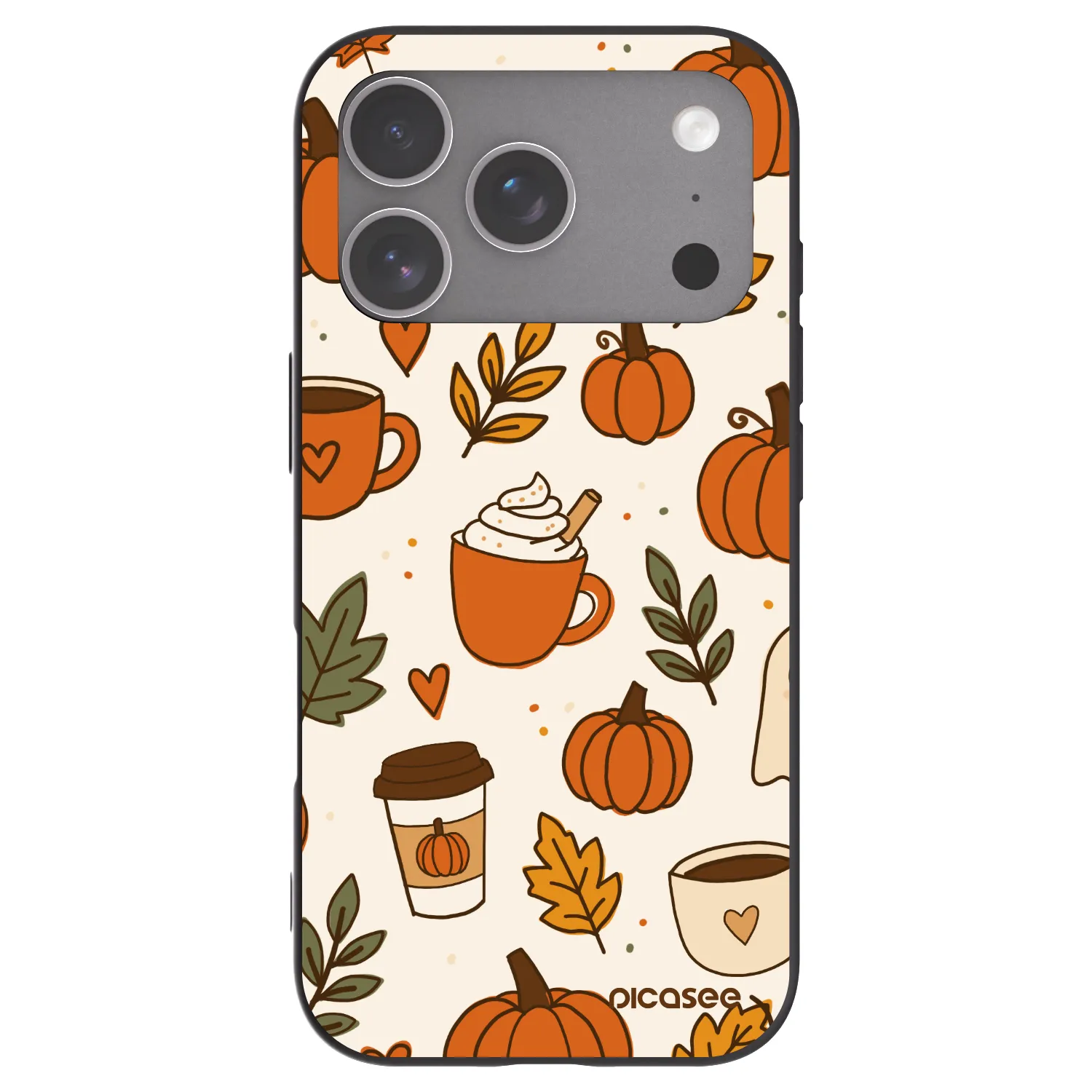 Picasee silikonowe czarne etui na Apple iPhone 18 Pro - Fall vibes