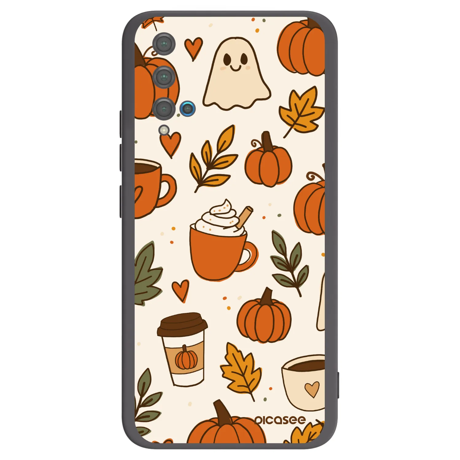 Picasee silikonowe czarne etui na Huawei Nova 5T - Fall vibes