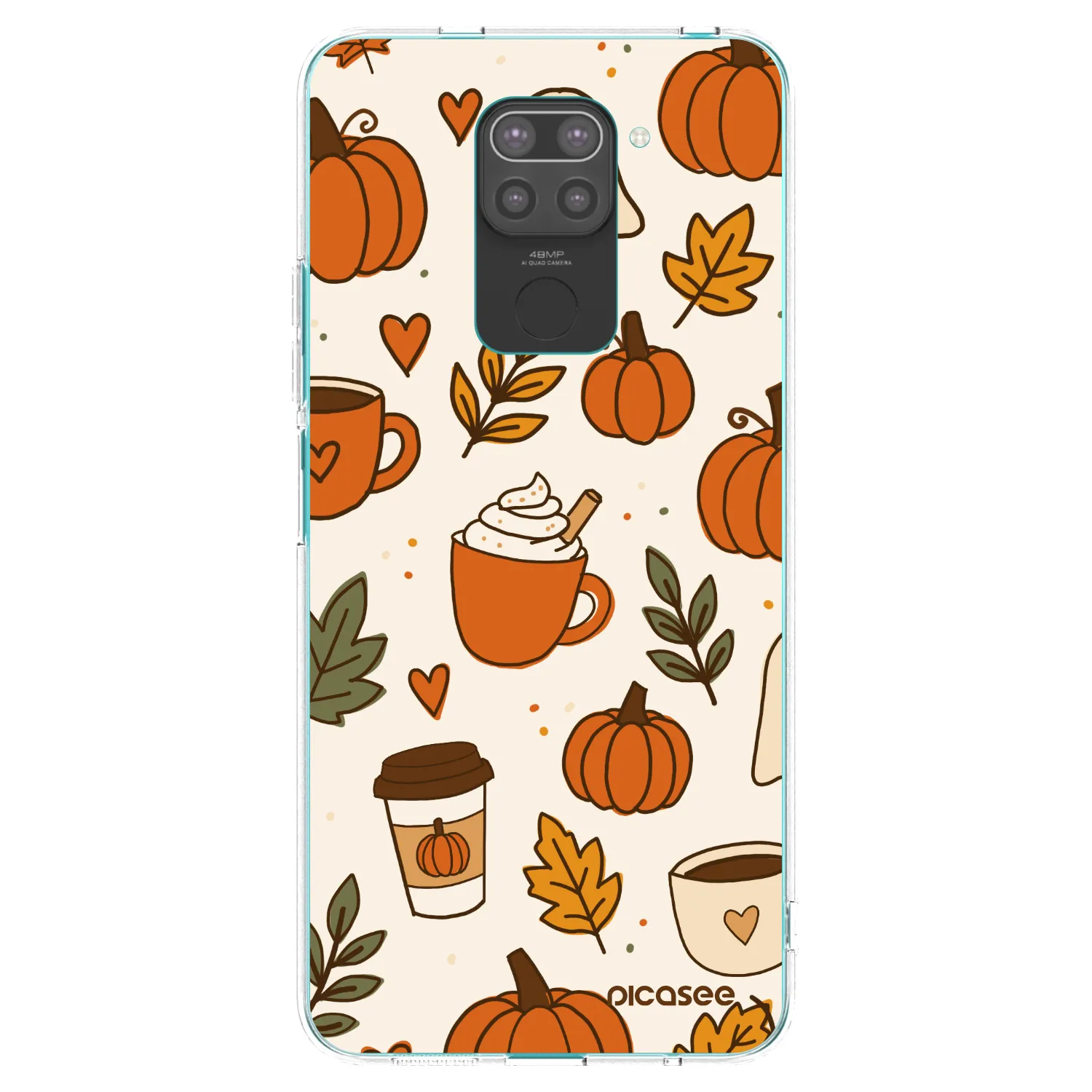 Picasee silikonowe czarne etui na Xiaomi Redmi Note 9 - Fall vibes