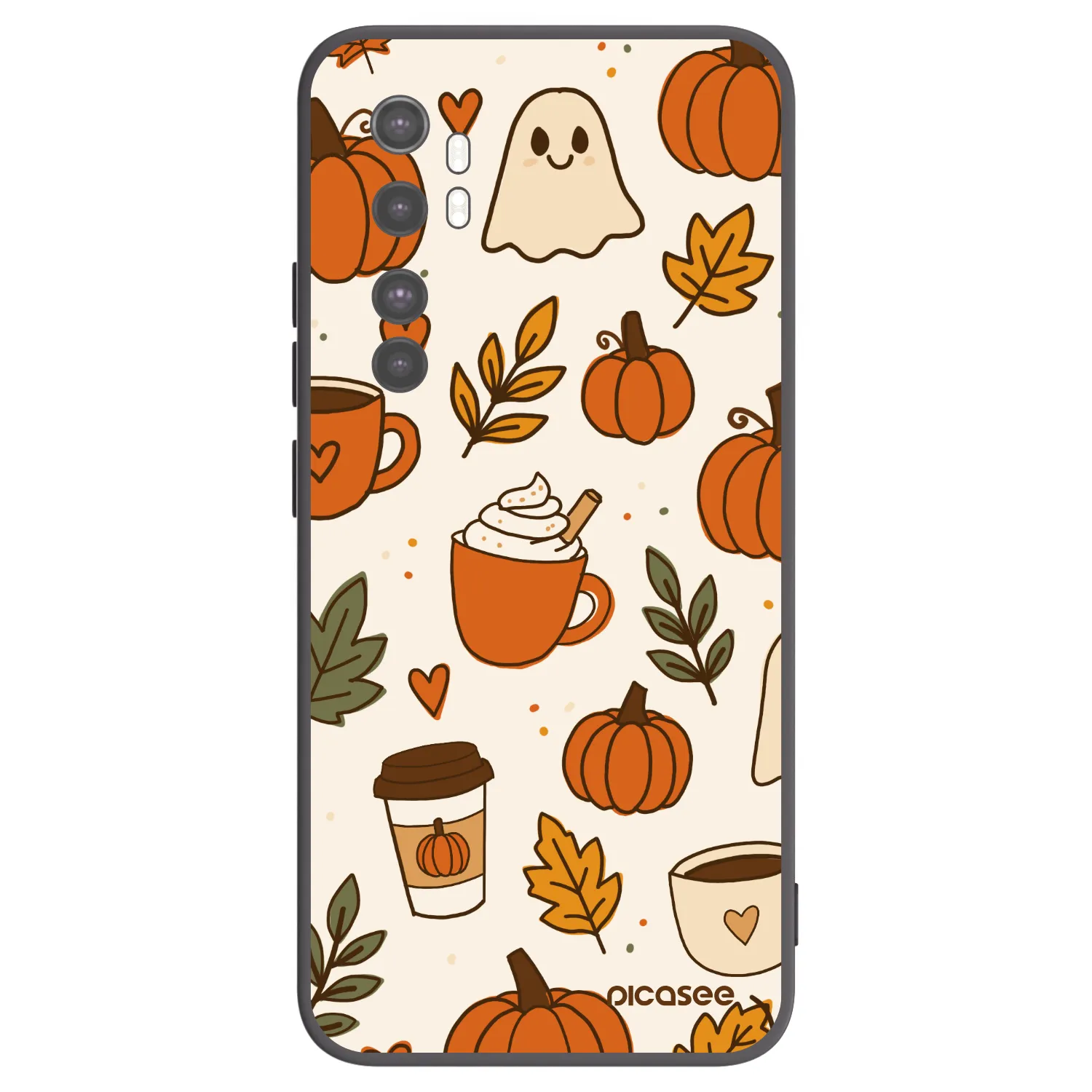 Picasee silikonowe czarne etui na Xiaomi Mi Note 10 Lite - Fall vibes