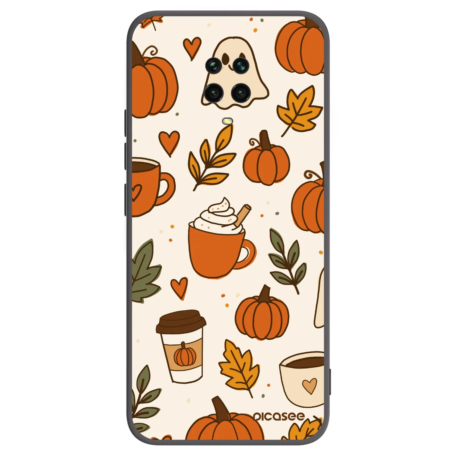 Picasee silikonowe czarne etui na Xiaomi Redmi Note 9S - Fall vibes