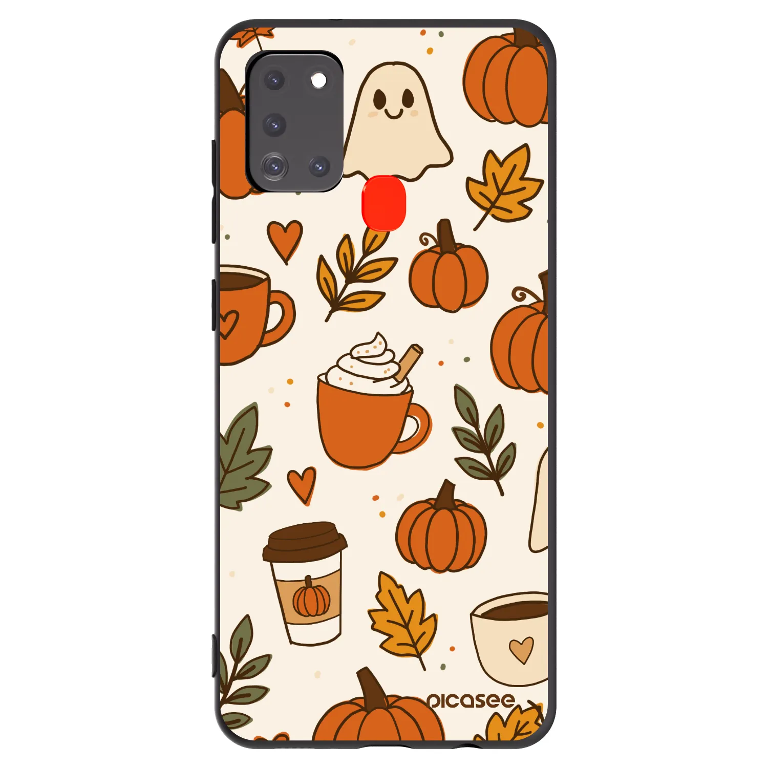 Picasee silikonowe czarne etui na Samsung Galaxy A21s - Fall vibes