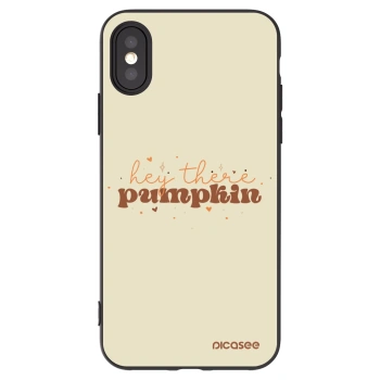 Picasee silikonowe czarne etui na Apple iPhone X/XS - Hey there pumpkin