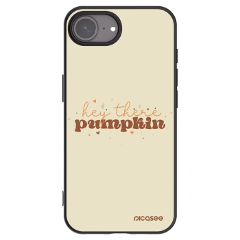 Picasee silikonowe czarne etui na Apple iPhone 16e - Hey there pumpkin