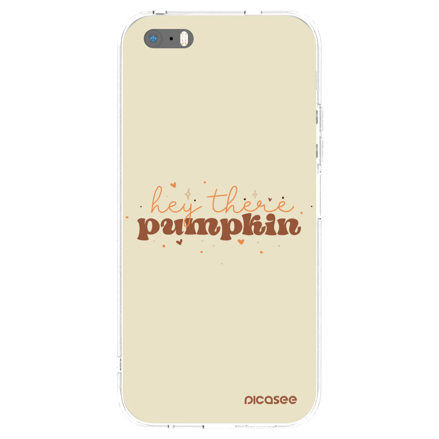 Picasee silikonowe przeźroczyste etui na Apple iPhone 5/5S/SE - Hey there pumpkin