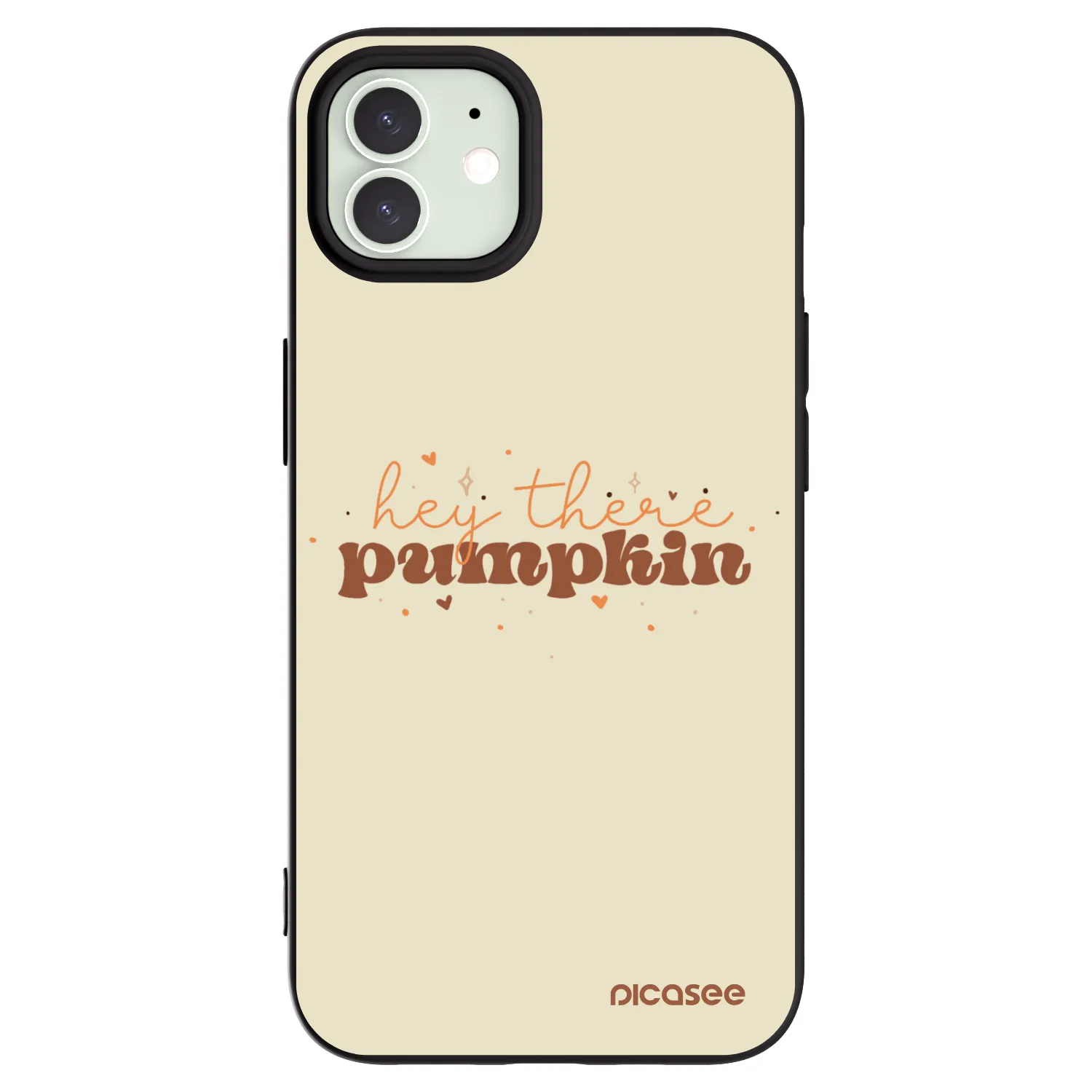 Picasee silikonowe czarne etui na Apple iPhone 12 Pro - Hey there pumpkin
