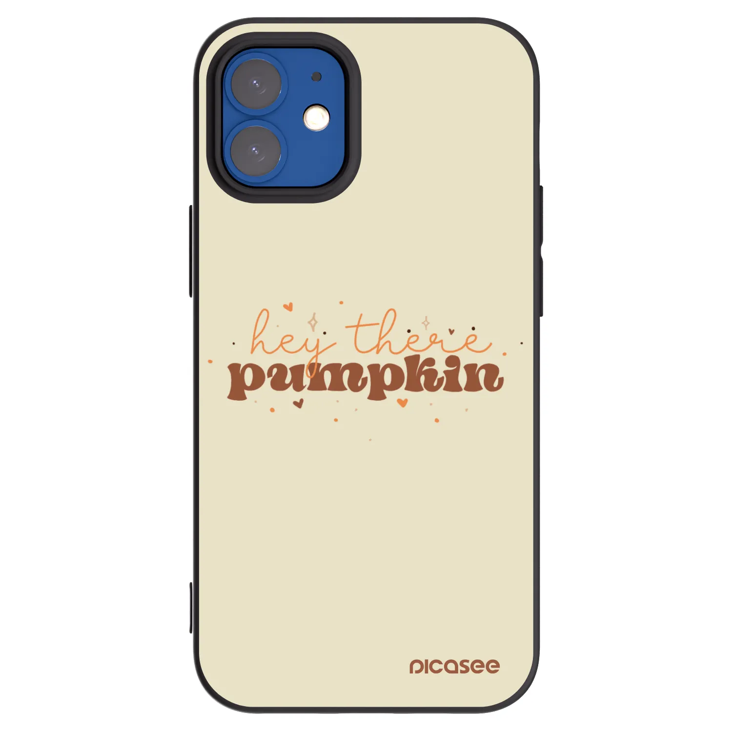Picasee silikonowe czarne etui na Apple iPhone 12 mini - Hey there pumpkin