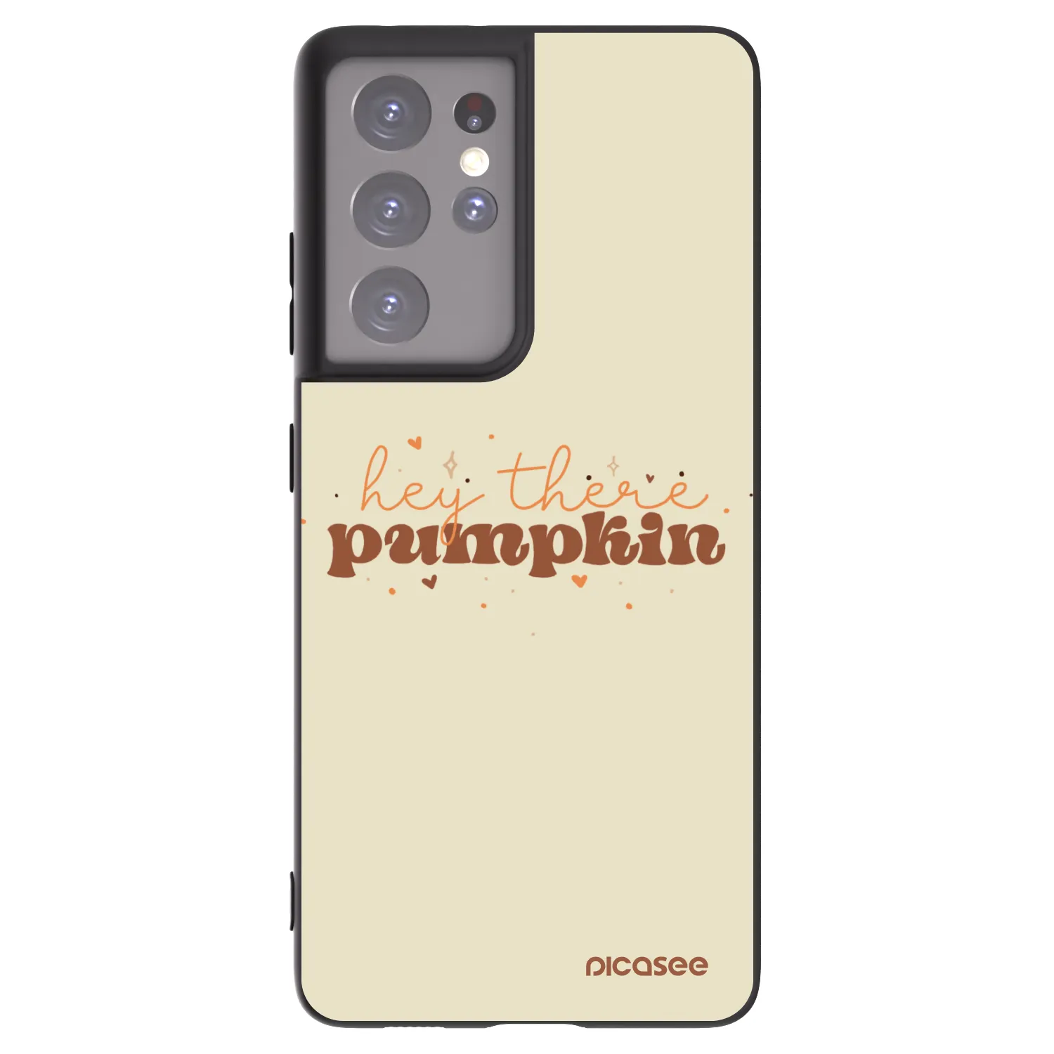 Picasee silikonowe czarne etui na Samsung Galaxy S21 Ultra 5G G998B - Hey there pumpkin