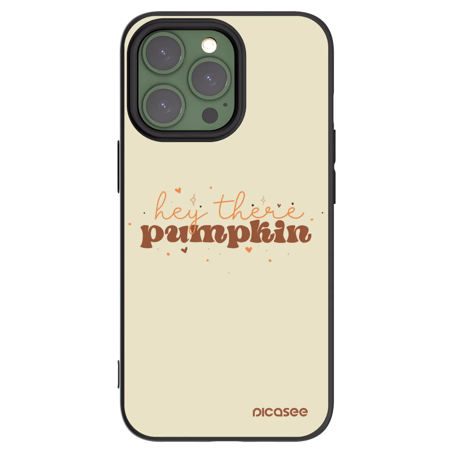 Picasee silikonowe czarne etui na Apple iPhone 13 Pro - Hey there pumpkin