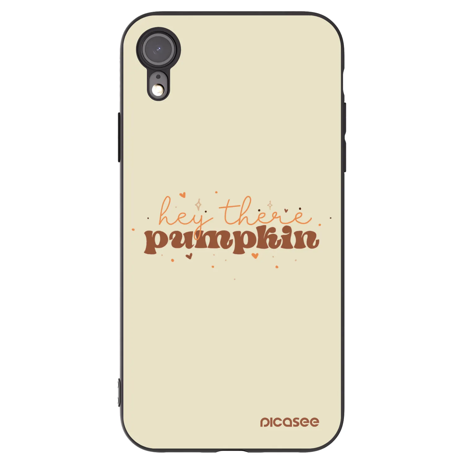 Picasee silikonowe czarne etui na Apple iPhone XR - Hey there pumpkin