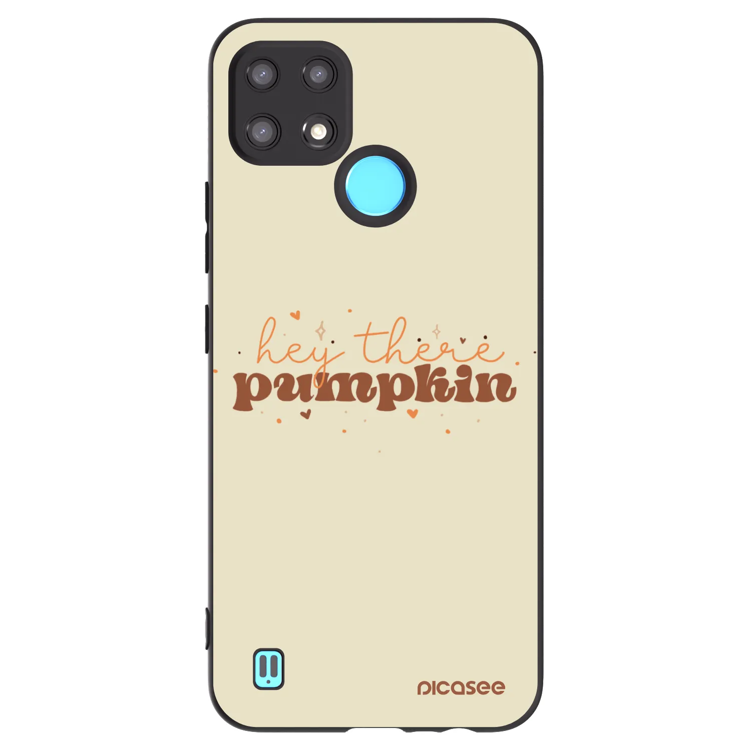Picasee silikonowe czarne etui na Realme C21 - Hey there pumpkin