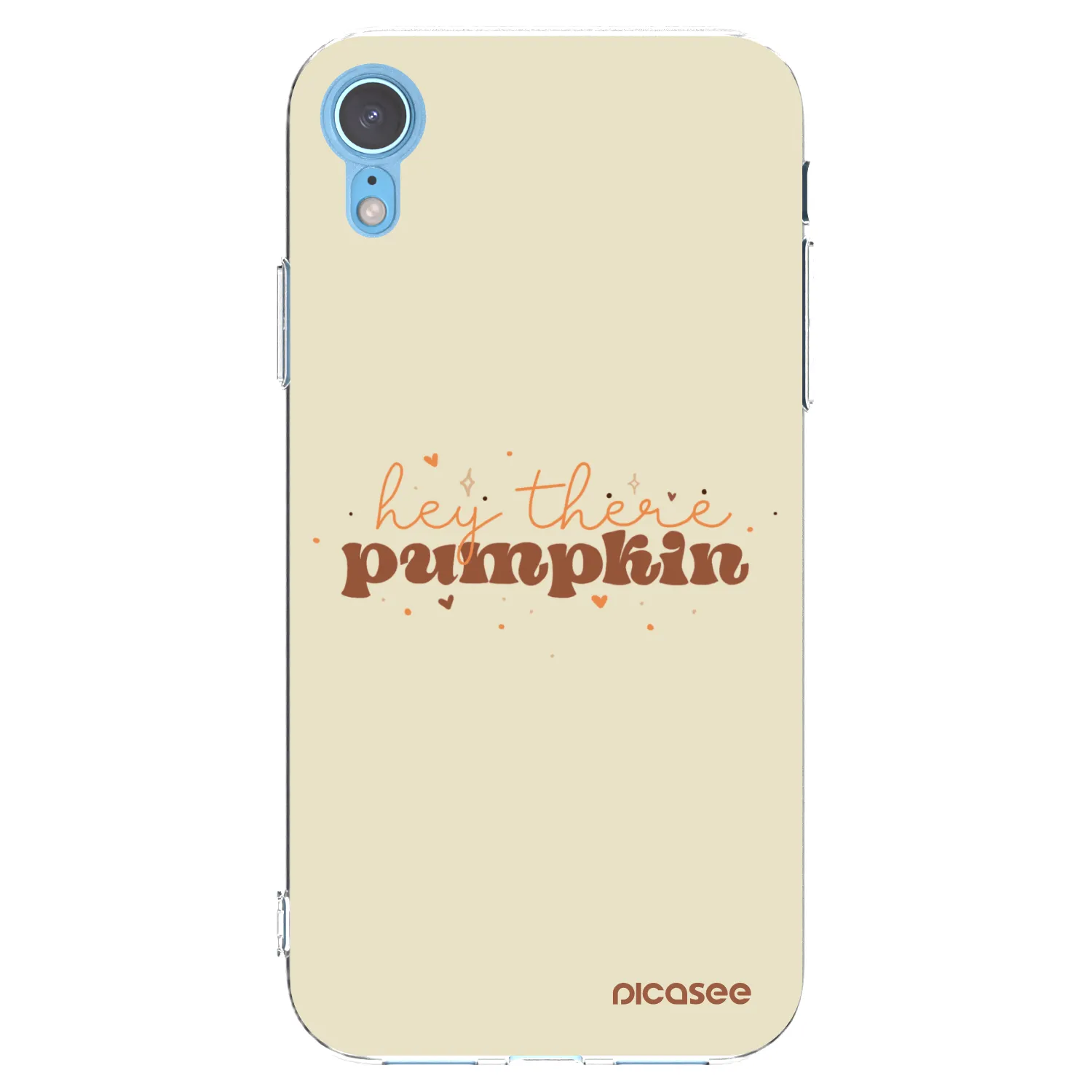 Picasee silikonowe przeźroczyste etui na Apple iPhone XR - Hey there pumpkin