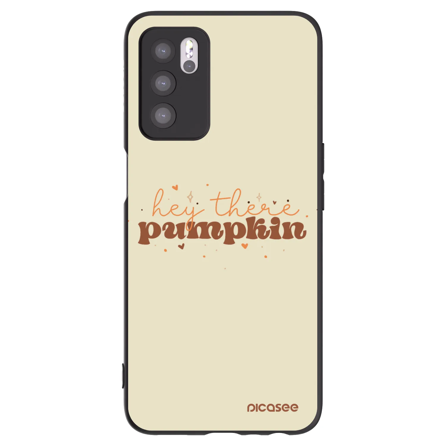 Picasee silikonowe czarne etui na OPPO A16s - Hey there pumpkin