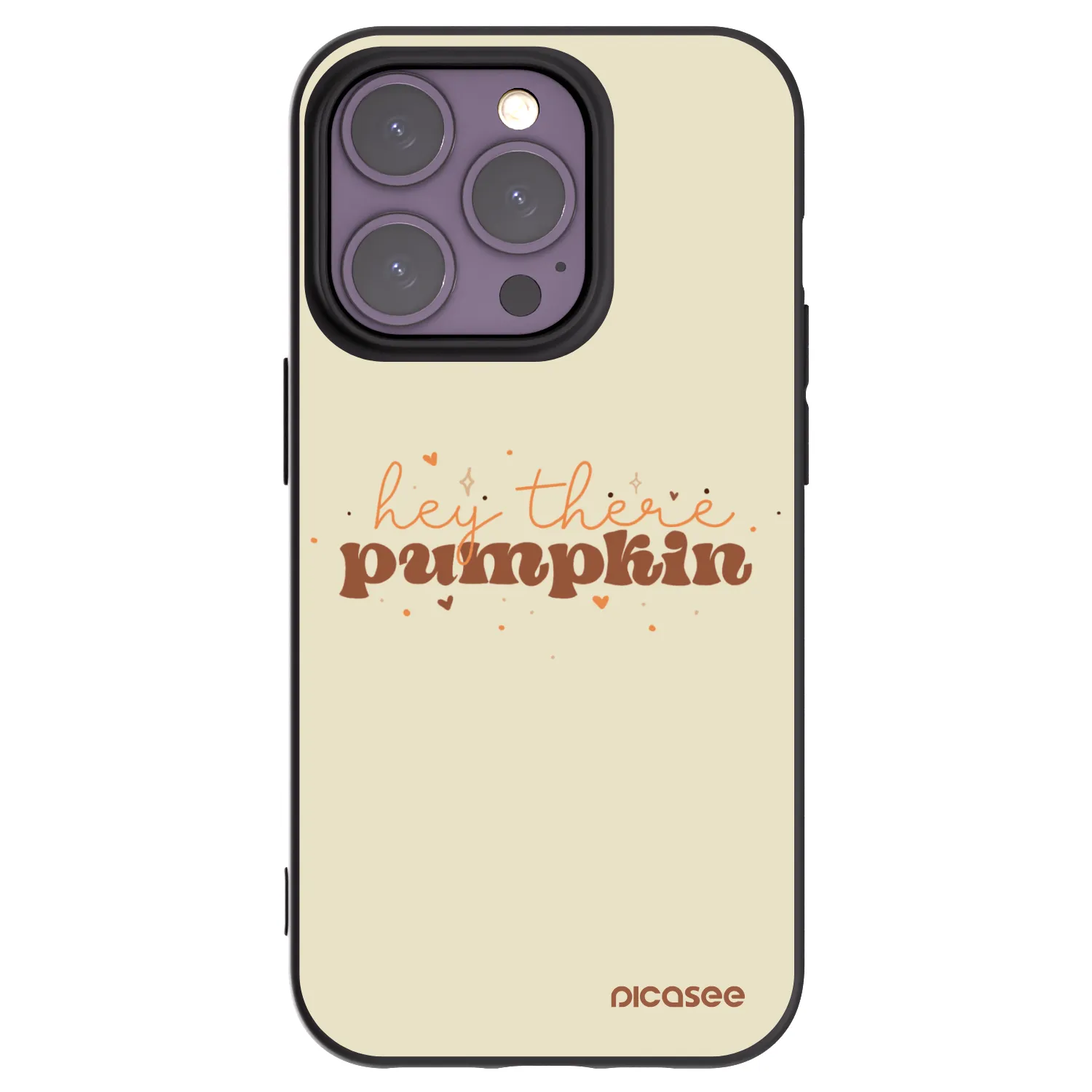 Picasee silikonowe czarne etui na Apple iPhone 14 Pro - Hey there pumpkin
