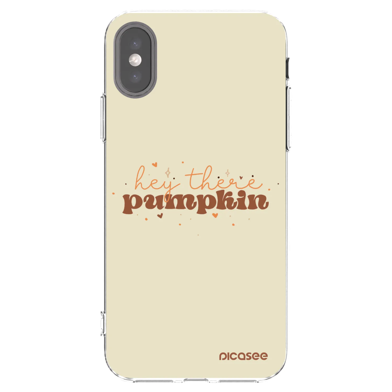 Picasee silikonowe przeźroczyste etui na Apple iPhone X/XS - Hey there pumpkin