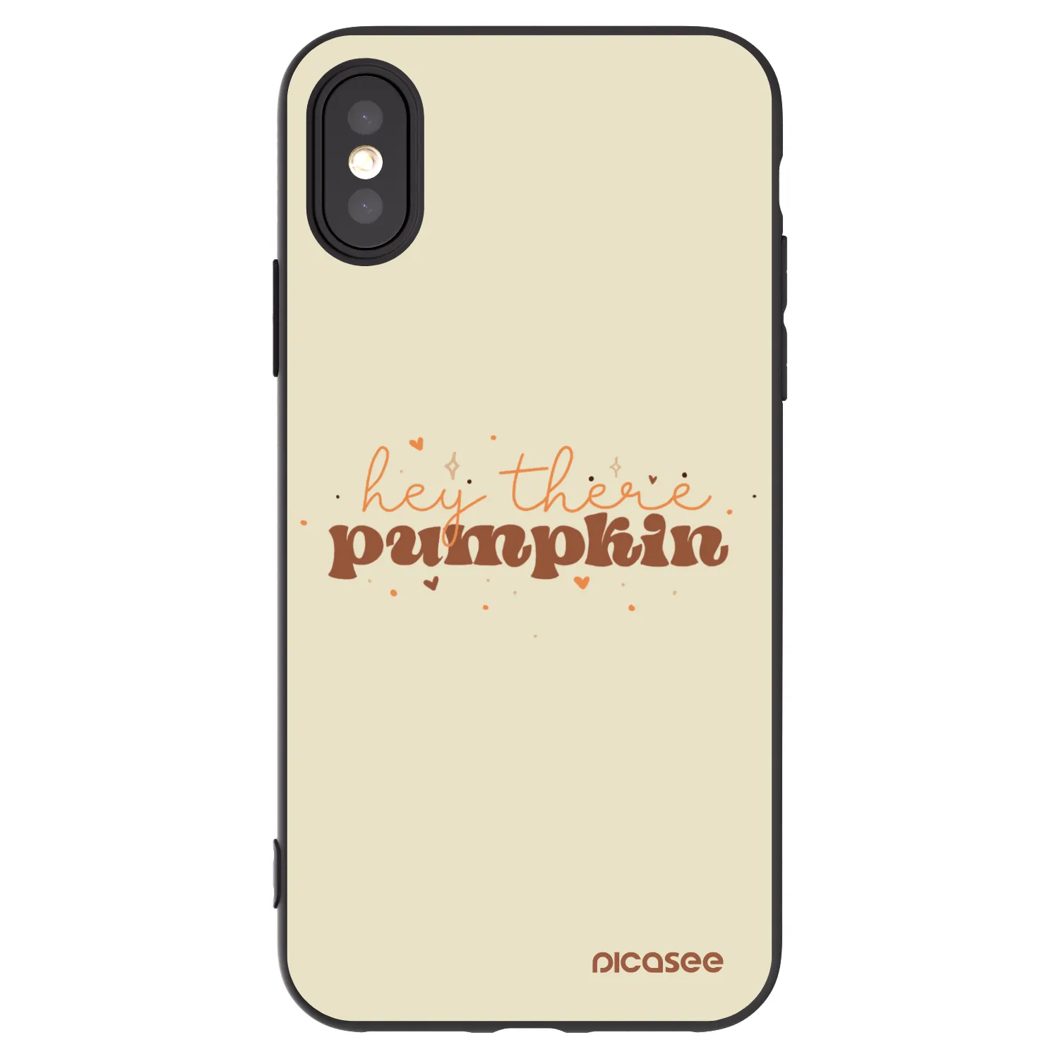 Picasee silikonowe czarne etui na Apple iPhone X/XS - Hey there pumpkin