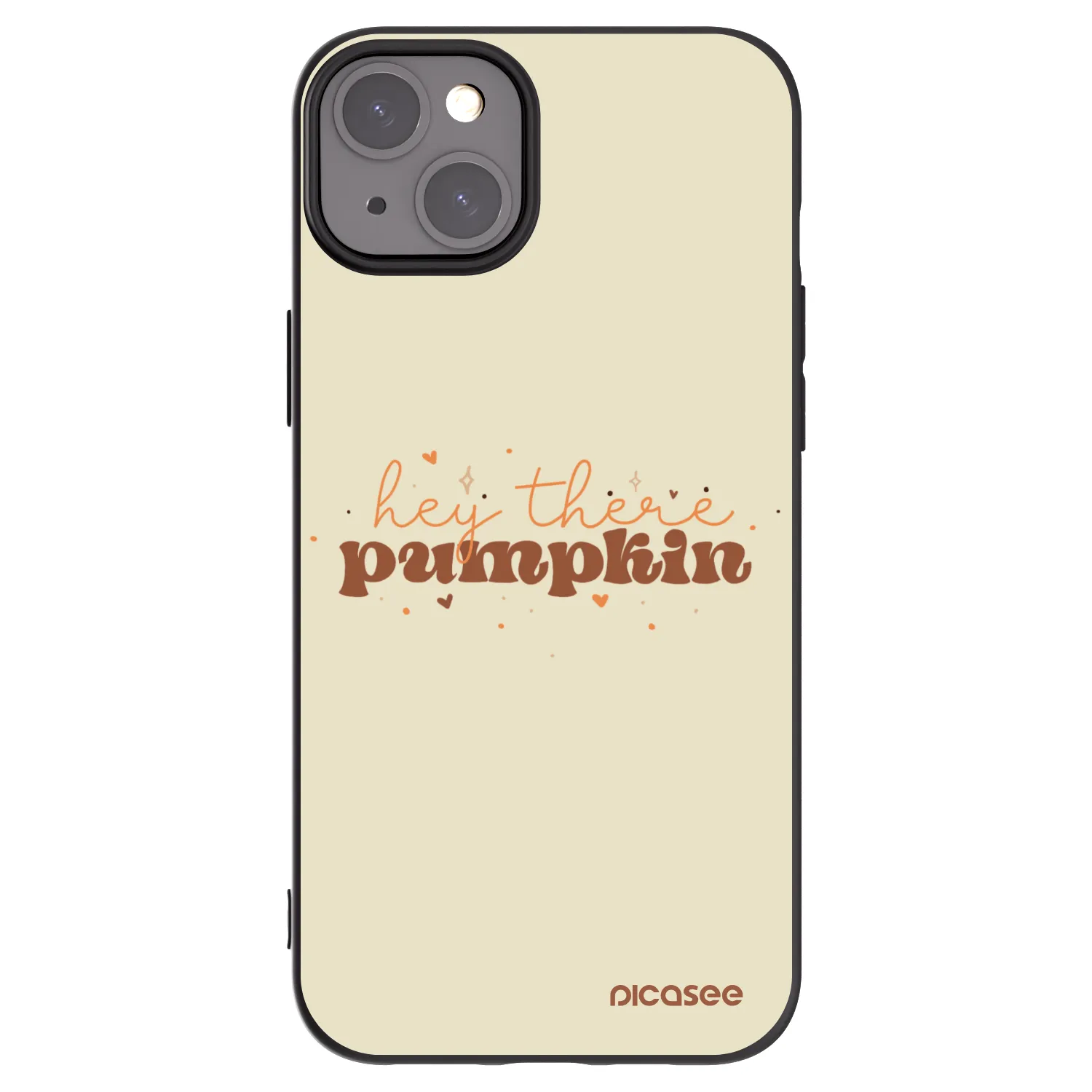 Picasee silikonowe czarne etui na Apple iPhone 15 Plus - Hey there pumpkin