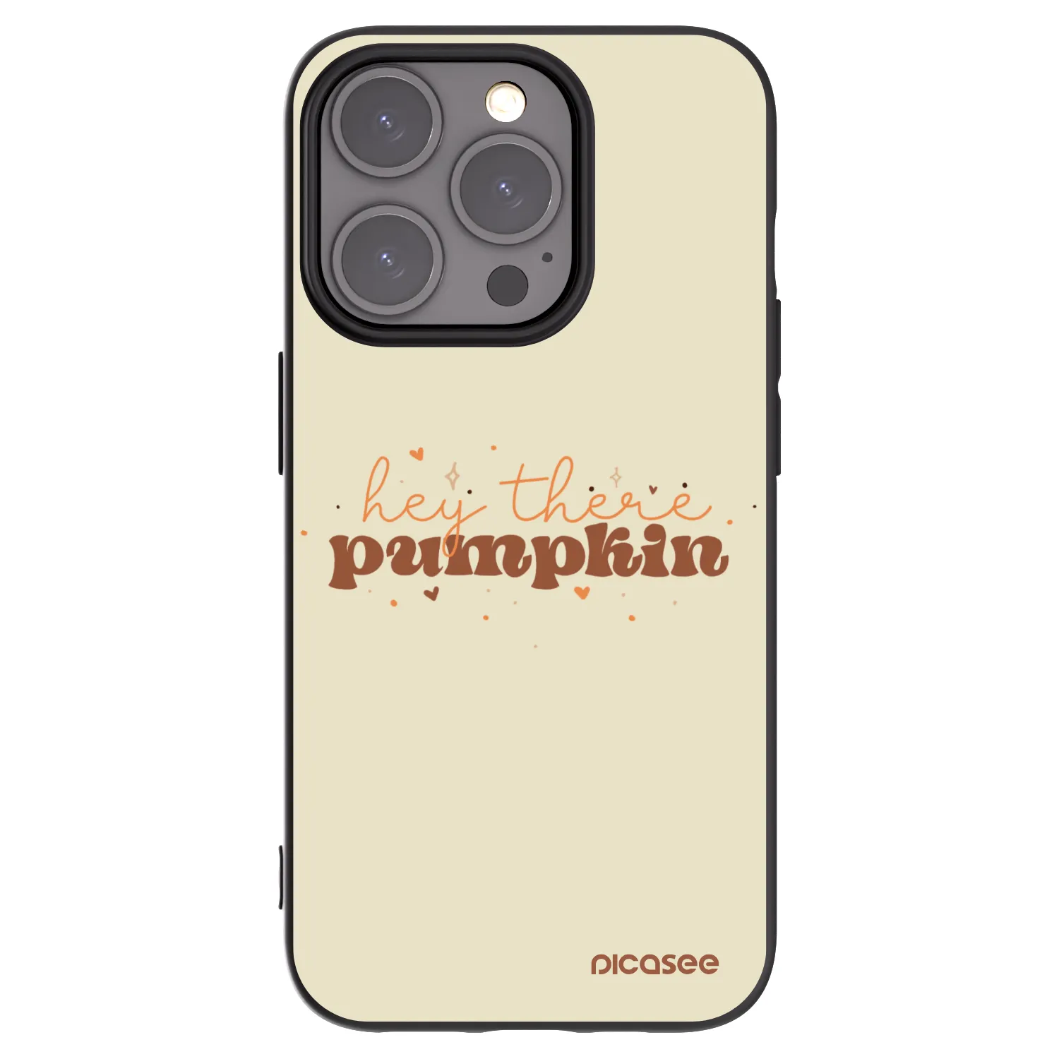 Picasee silikonowe czarne etui na Apple iPhone 15 Pro - Hey there pumpkin