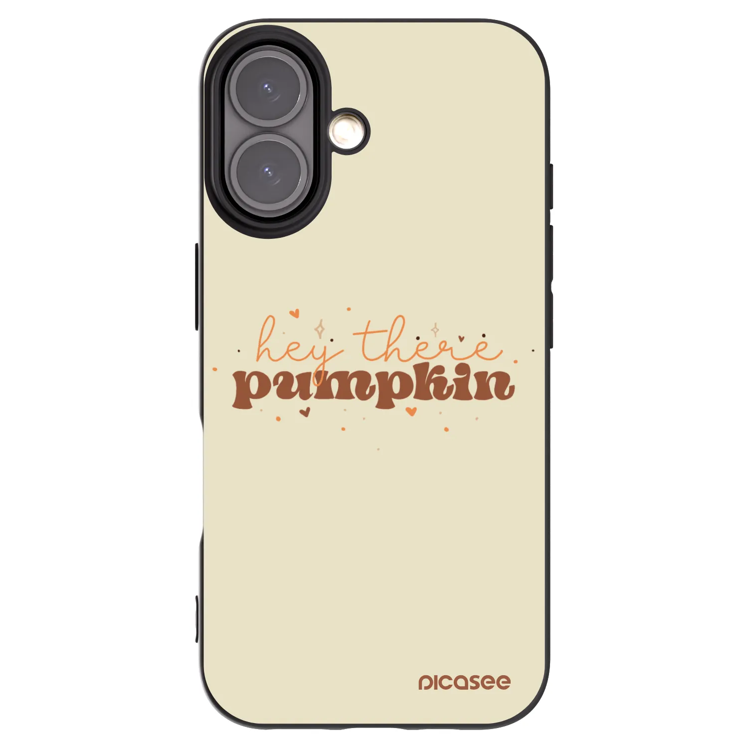 Picasee silikonowe czarne etui na Apple iPhone 16 - Hey there pumpkin