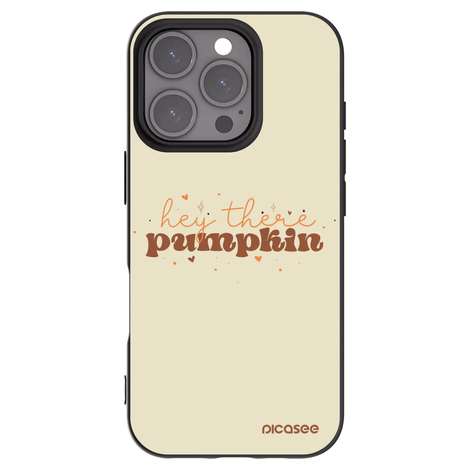 Picasee silikonowe czarne etui na Apple iPhone 16 Pro - Hey there pumpkin
