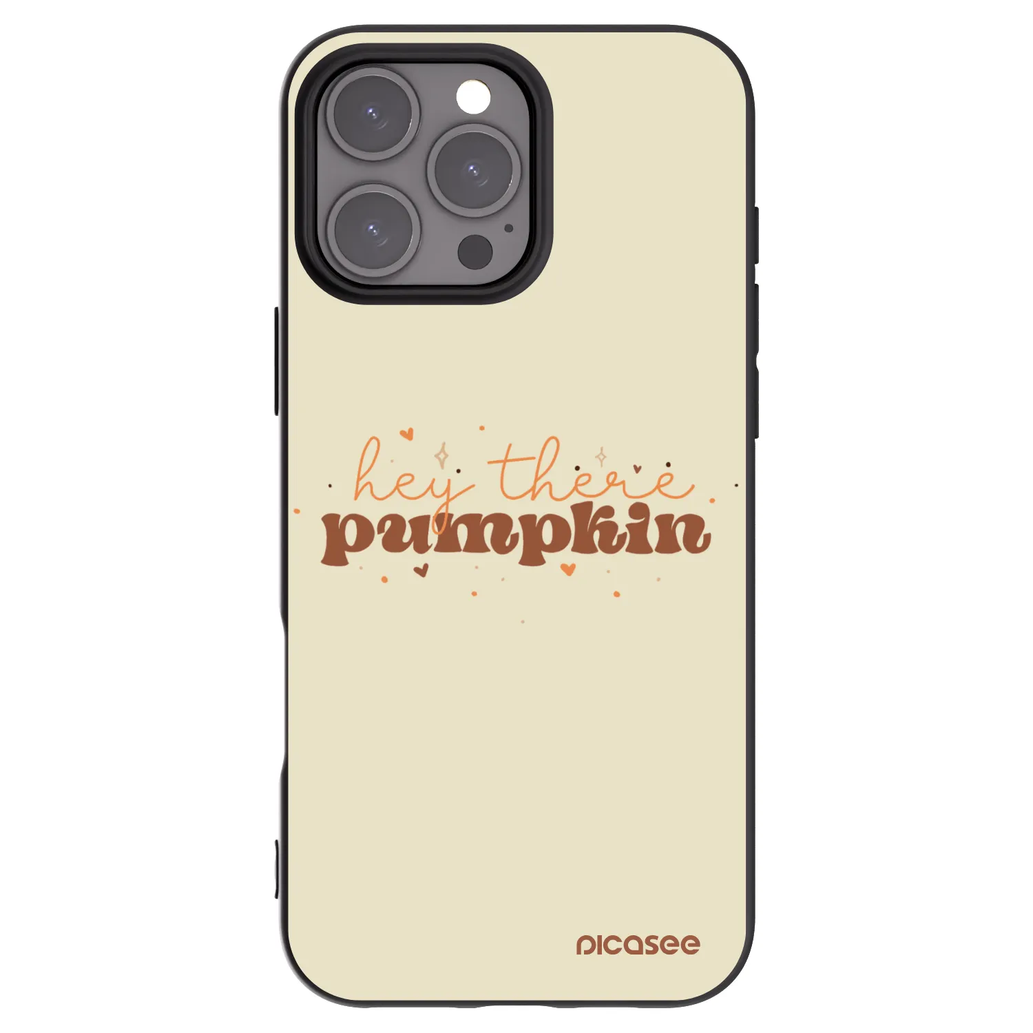 Picasee silikonowe czarne etui na Apple iPhone 16 Pro Max - Hey there pumpkin