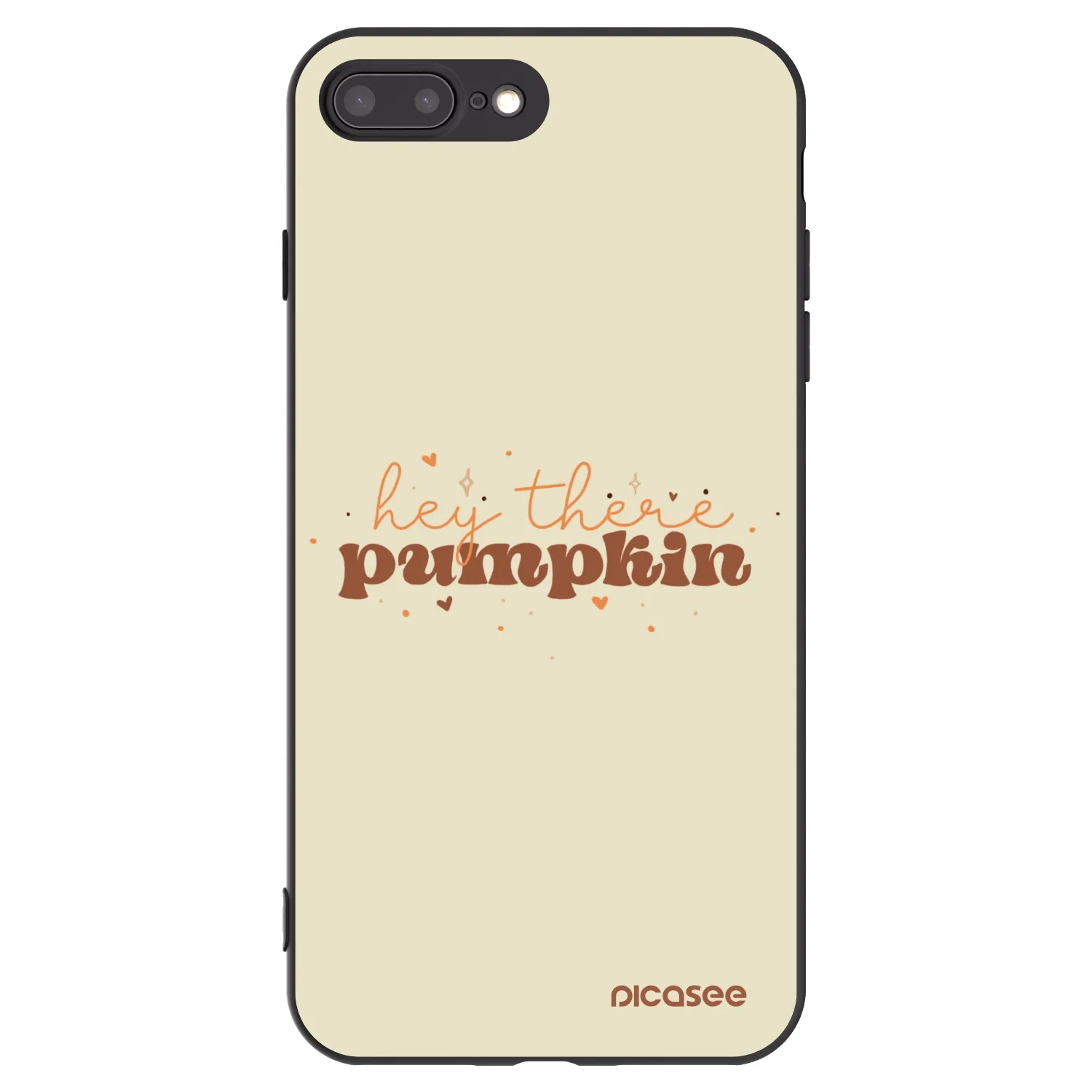Picasee silikonowe czarne etui na Apple iPhone 8 Plus - Hey there pumpkin