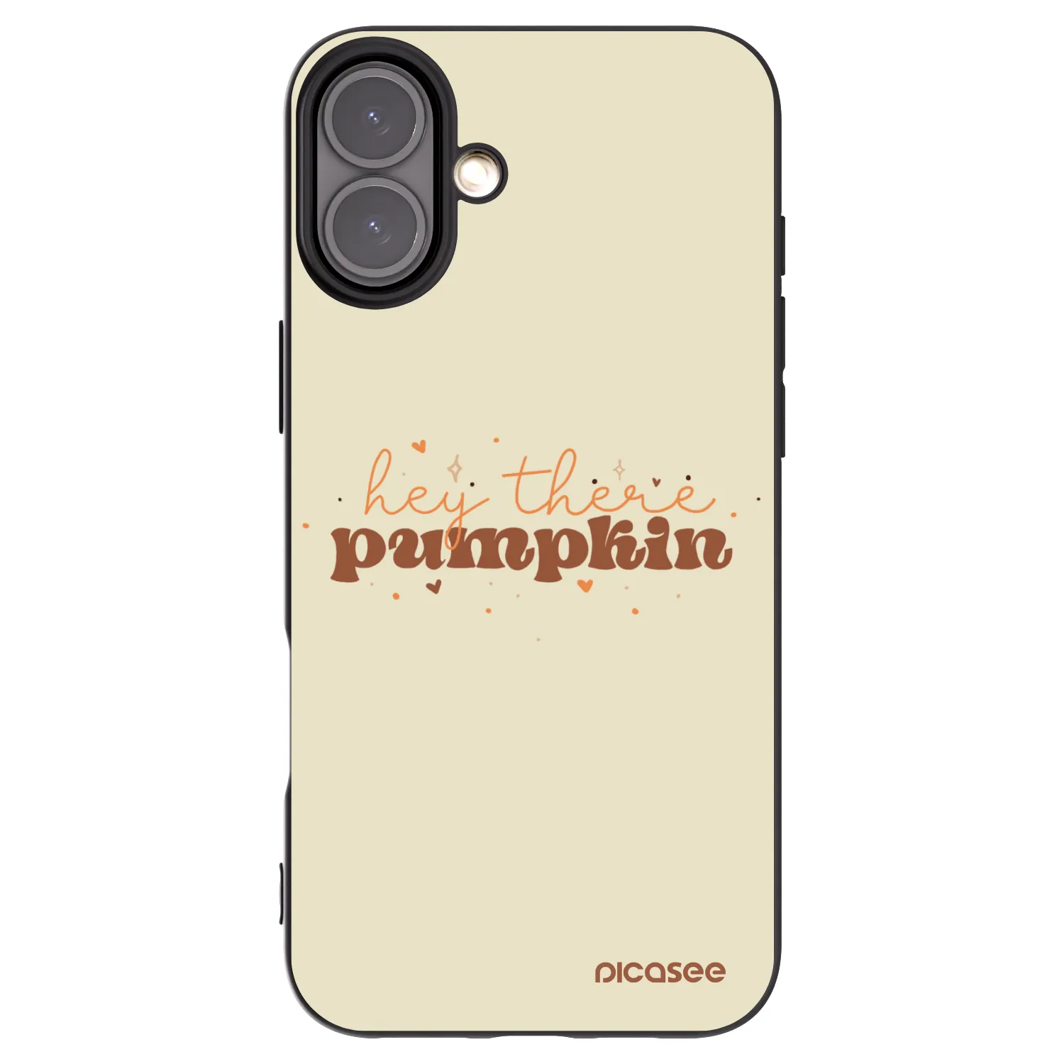 Picasee silikonowe czarne etui na Apple iPhone 16 Plus - Hey there pumpkin