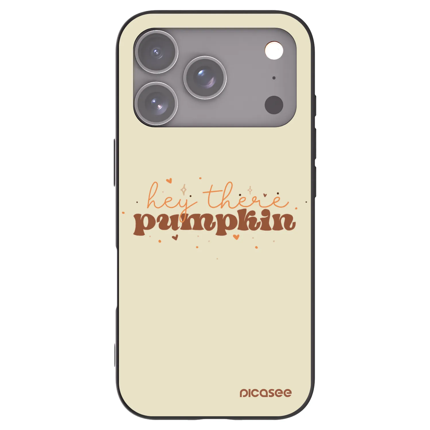 Picasee silikonowe czarne etui na Apple iPhone 17 Pro - Hey there pumpkin