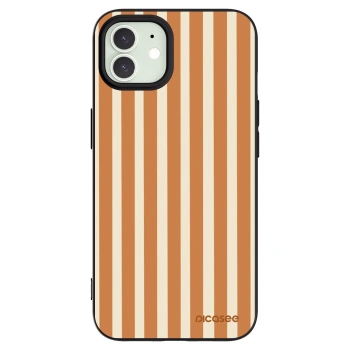 Picasee silikonowe czarne etui na Apple iPhone 12 Pro - Orange lines
