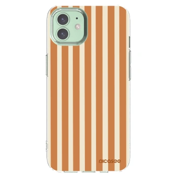 Picasee silikonowe przeźroczyste etui na Apple iPhone 12 Pro - Orange lines