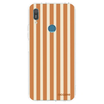 Picasee silikonowe przeźroczyste etui na Huawei Y6 2019 - Orange lines