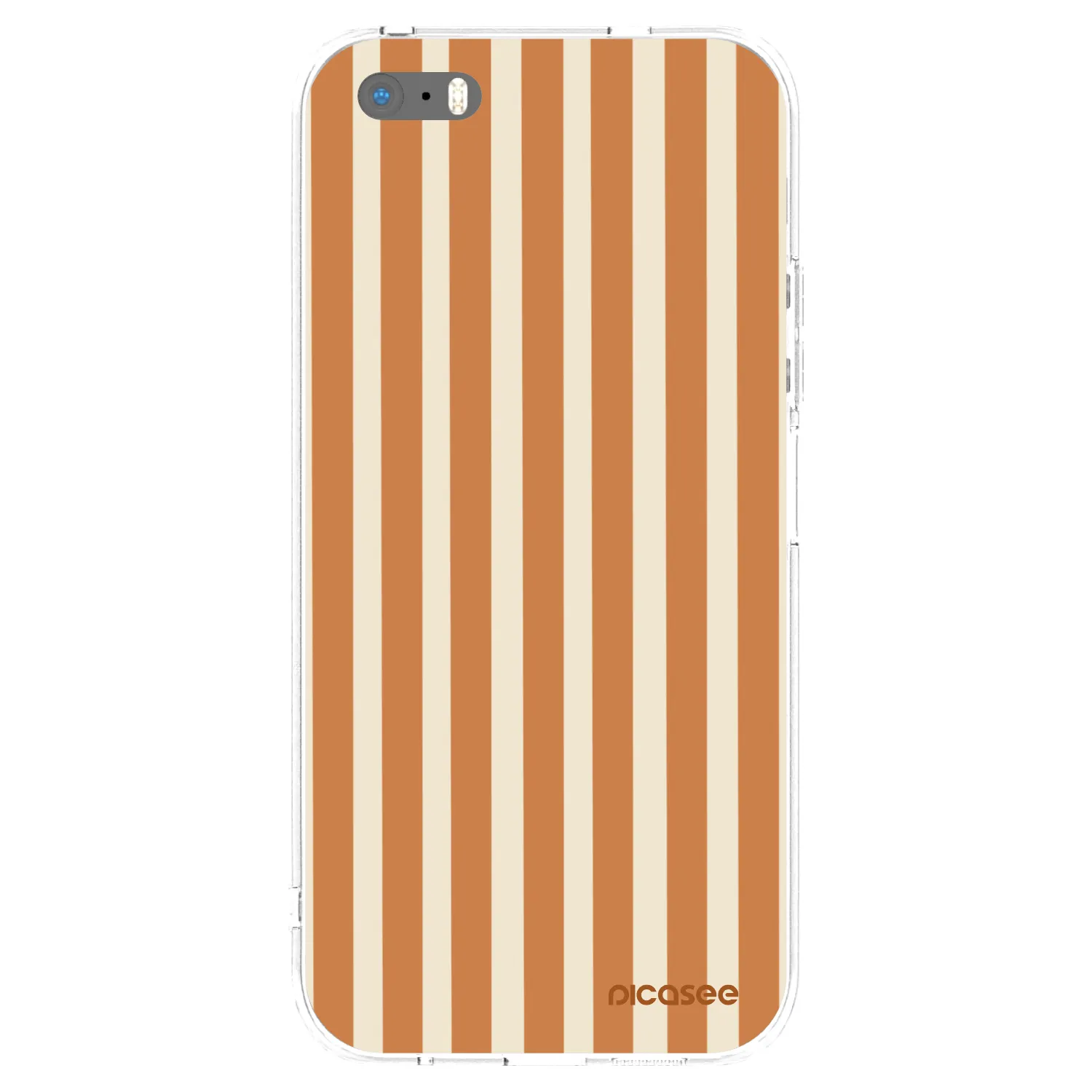 Picasee silikonowe przeźroczyste etui na Apple iPhone 5/5S/SE - Orange lines