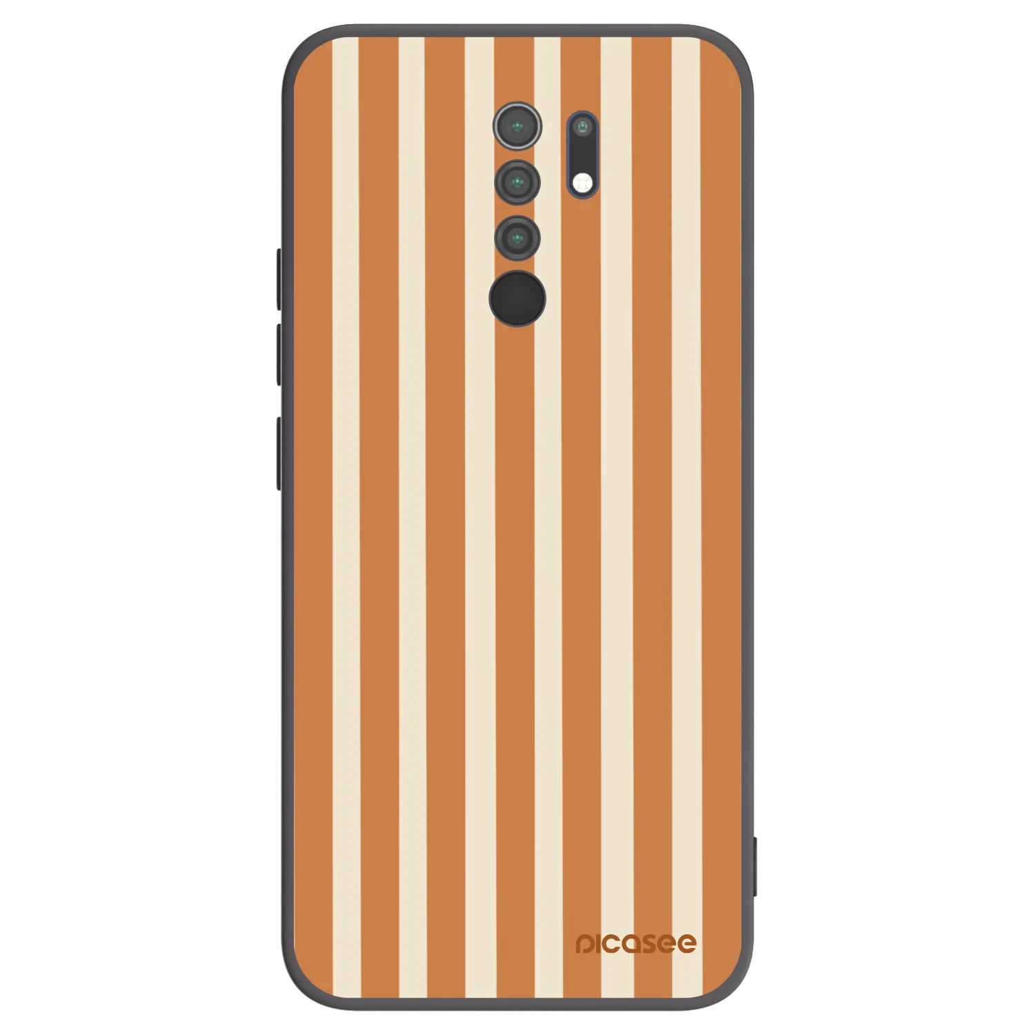 Picasee silikonowe czarne etui na Xiaomi Redmi 9 - Orange lines