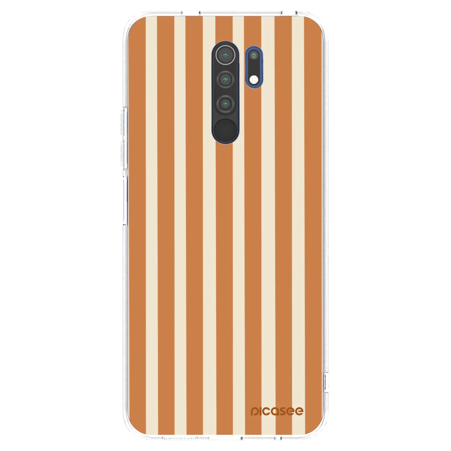 Picasee silikonowe przeźroczyste etui na Xiaomi Redmi 9 - Orange lines