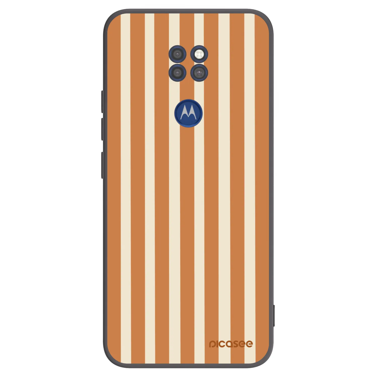 Picasee silikonowe czarne etui na Motorola Moto G9 Play - Orange lines