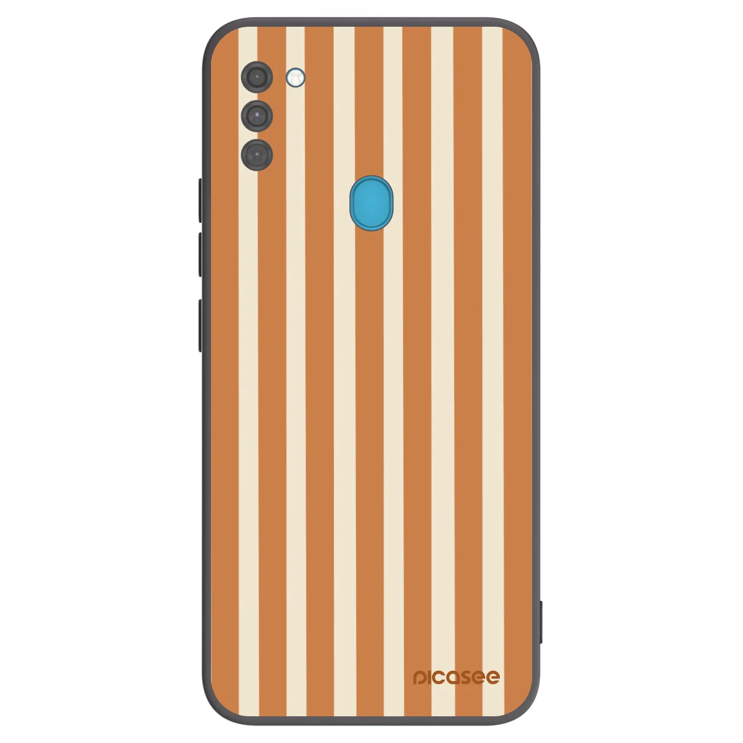Picasee silikonowe czarne etui na Samsung Galaxy M11 - Orange lines