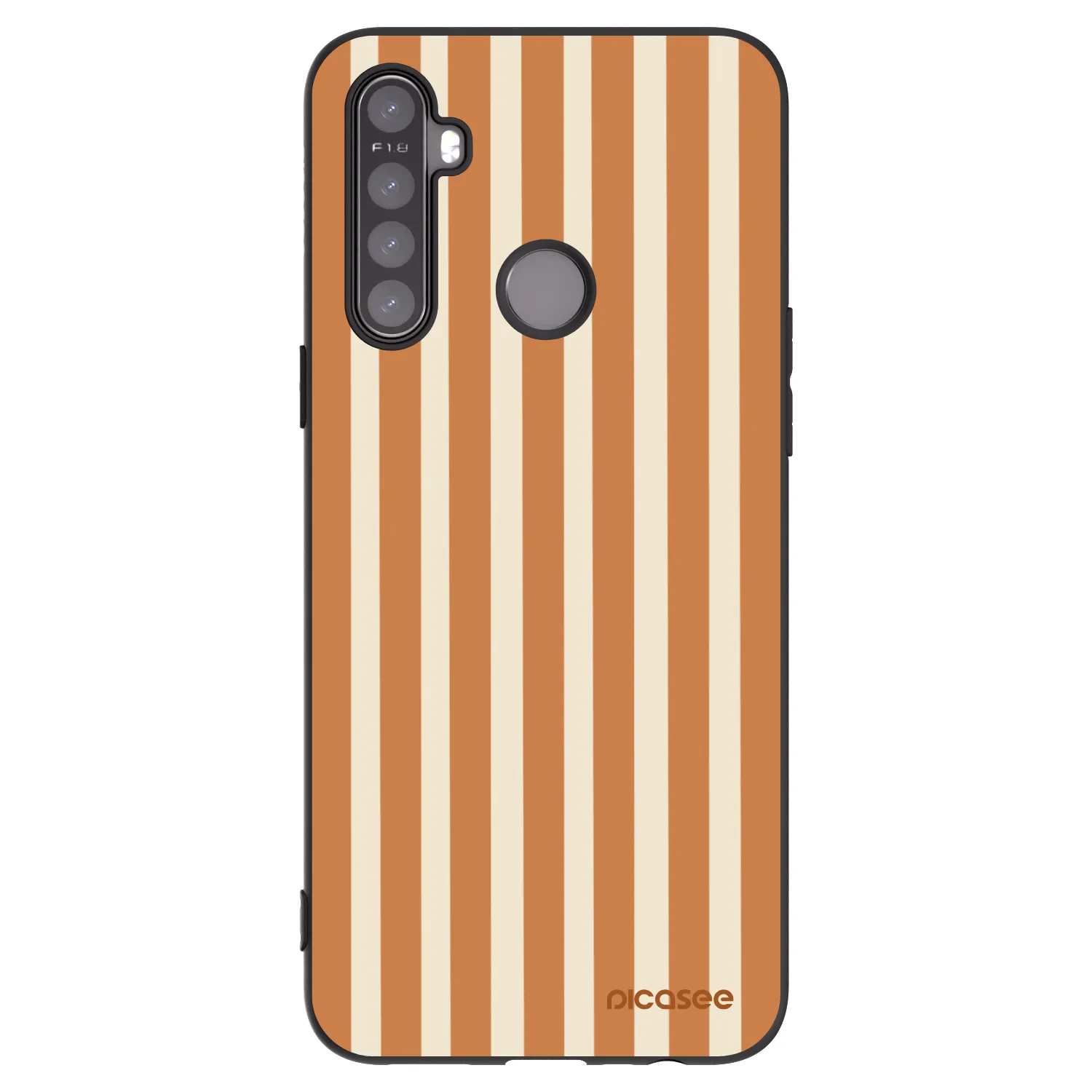 Picasee silikonowe czarne etui na Realme 5 - Orange lines