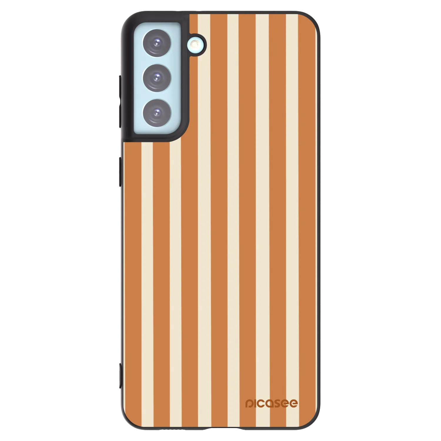 Picasee silikonowe czarne etui na Samsung Galaxy S21+ 5G G996F - Orange lines