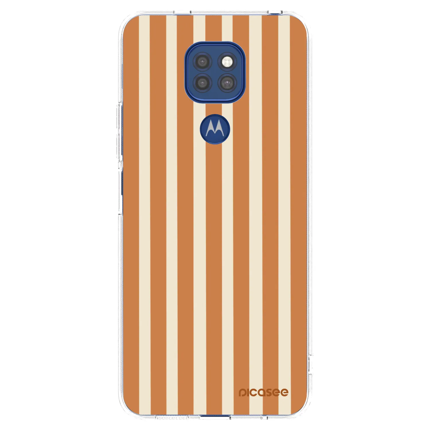 Picasee silikonowe przeźroczyste etui na Motorola Moto G9 Play - Orange lines