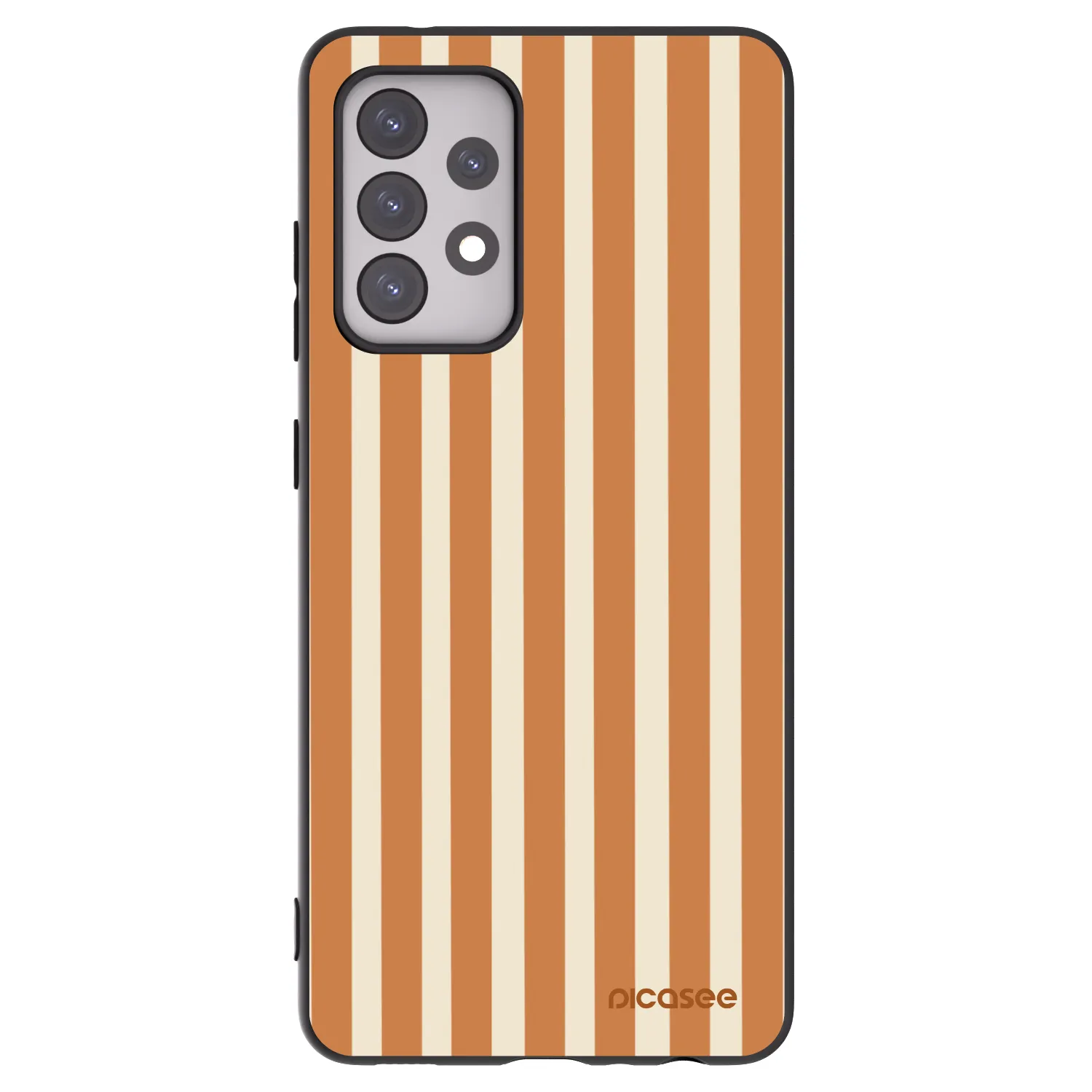 Picasee silikonowe czarne etui na Samsung Galaxy A52 5G A525F - Orange lines