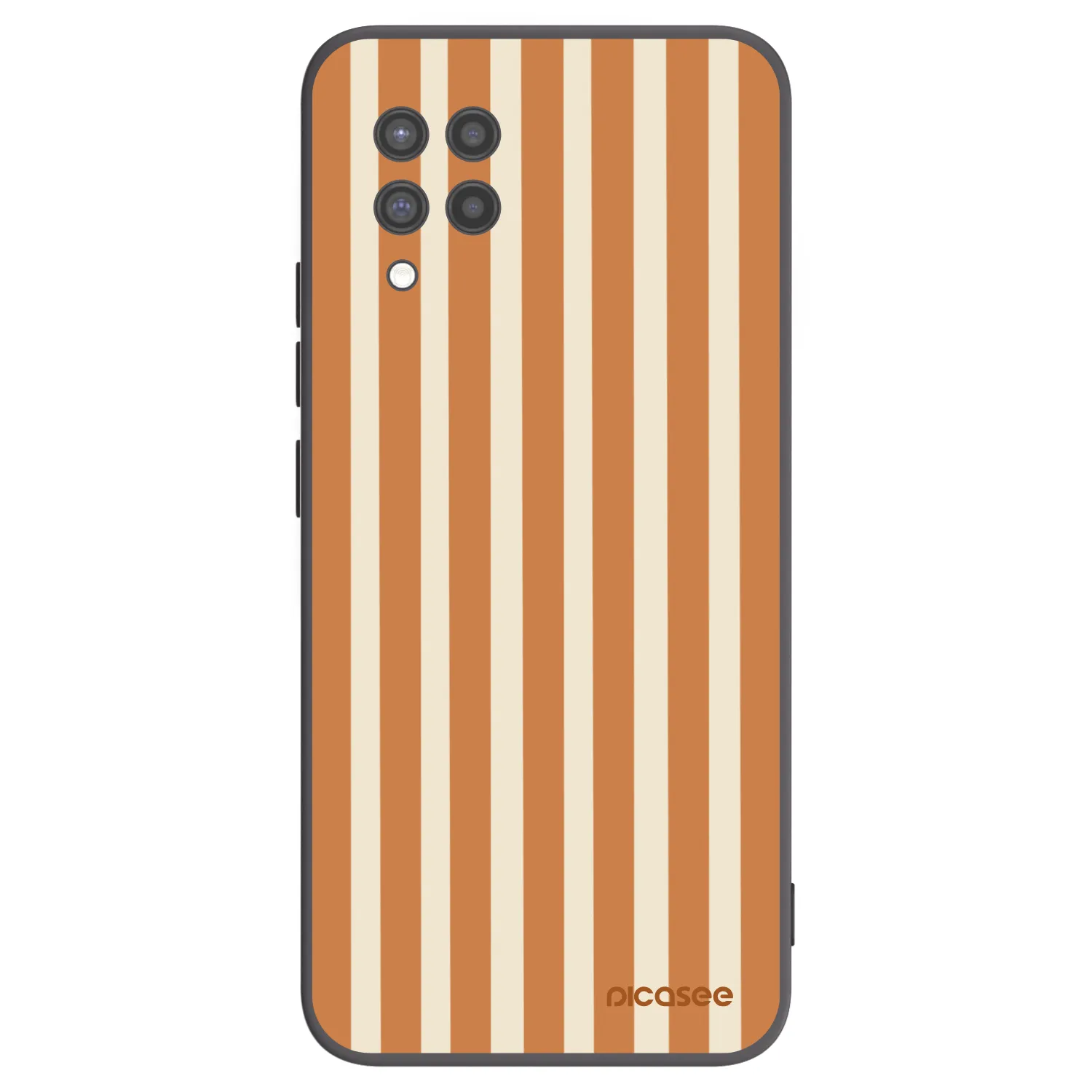 Picasee silikonowe czarne etui na Samsung Galaxy A42 A426B - Orange lines