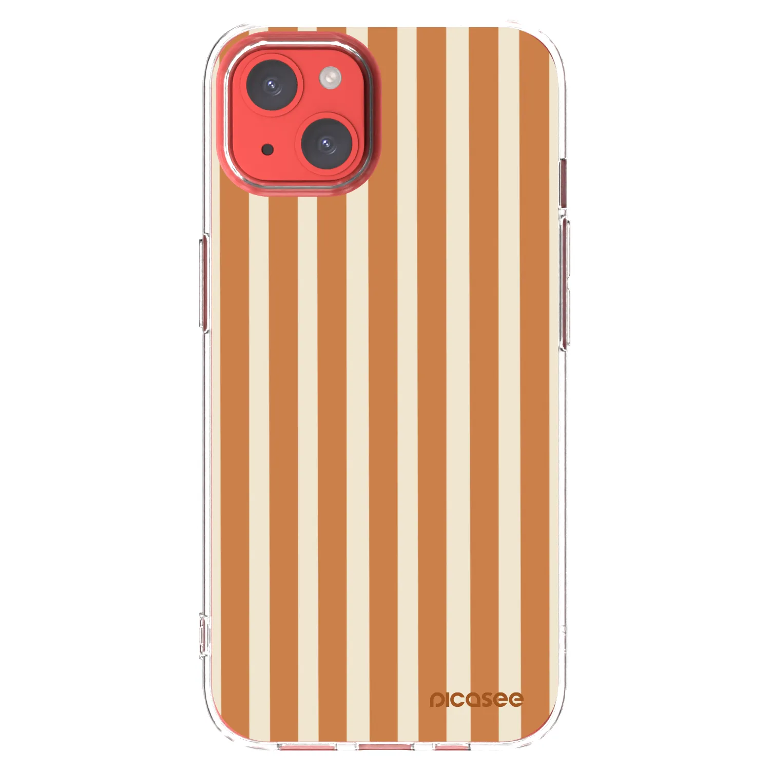 Picasee silikonowe przeźroczyste etui na Apple iPhone 13 - Orange lines