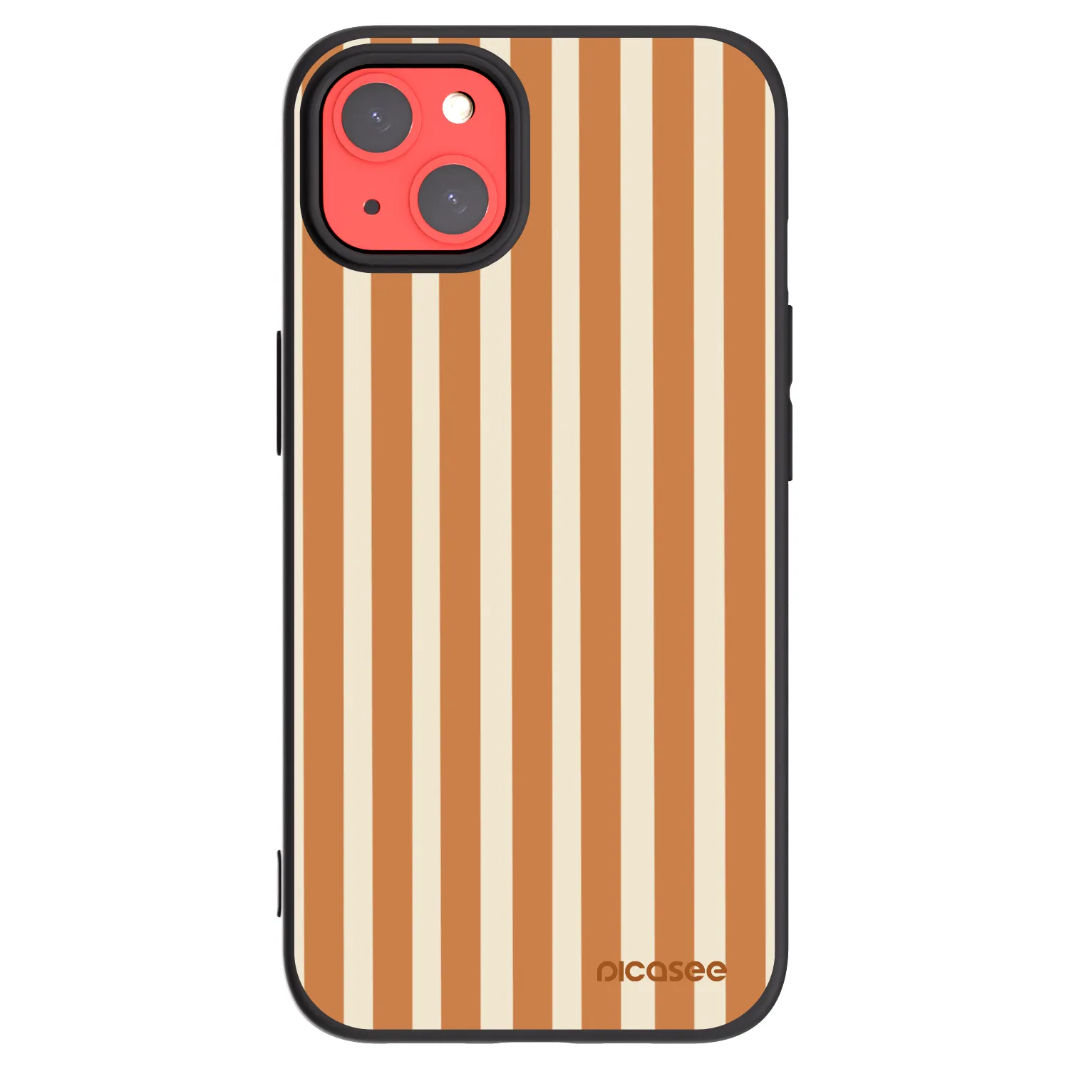 Picasee silikonowe czarne etui na Apple iPhone 13 - Orange lines