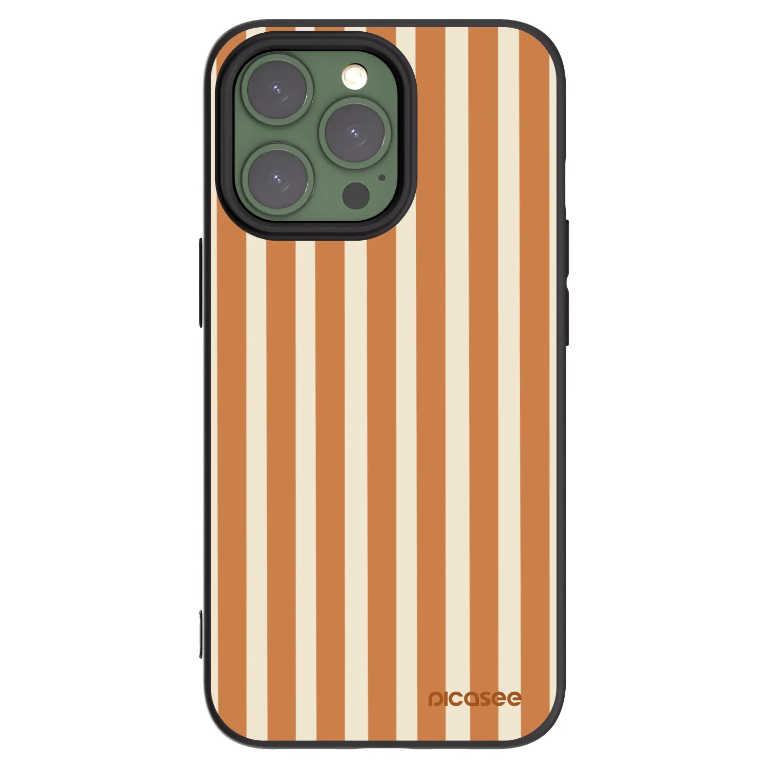 Picasee silikonowe czarne etui na Apple iPhone 13 Pro - Orange lines