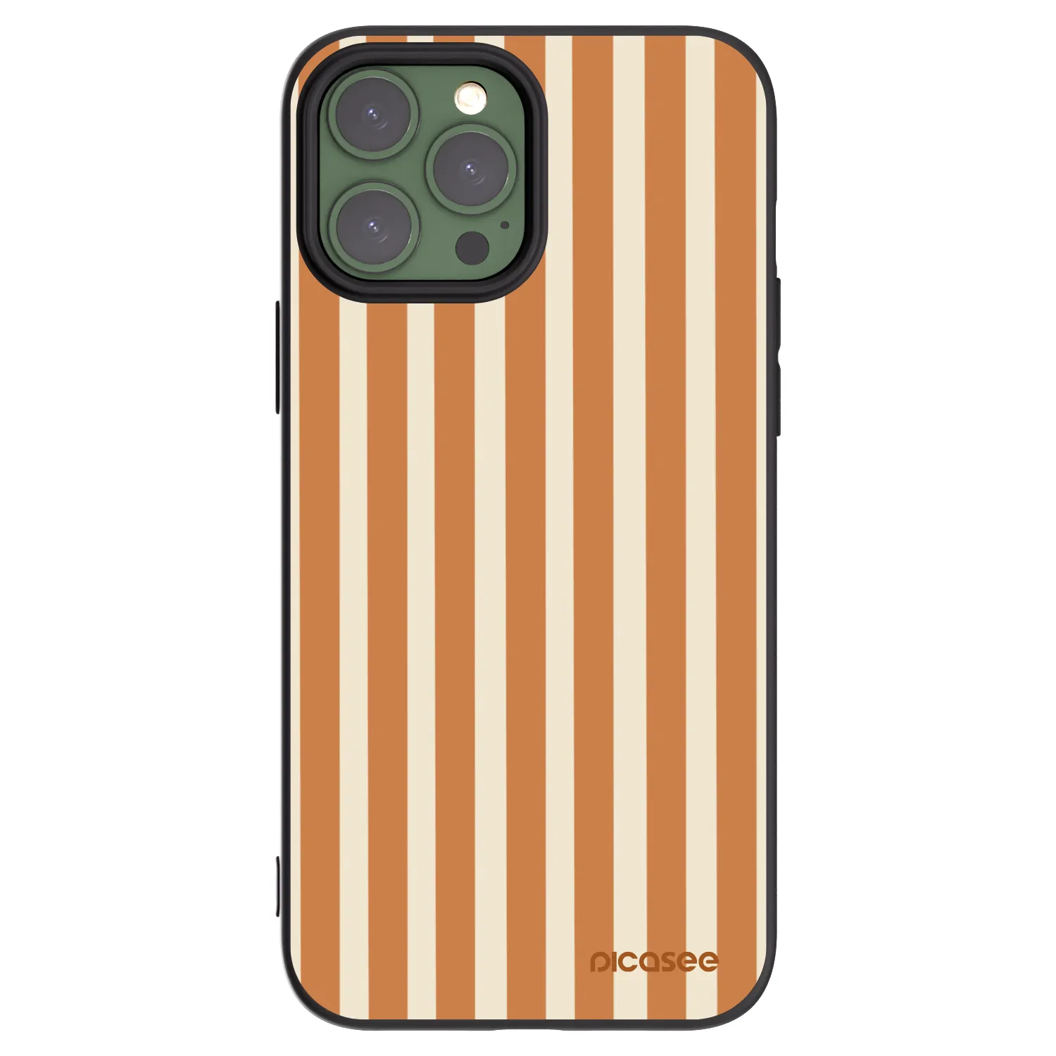 Picasee silikonowe czarne etui na Apple iPhone 13 Pro Max - Orange lines