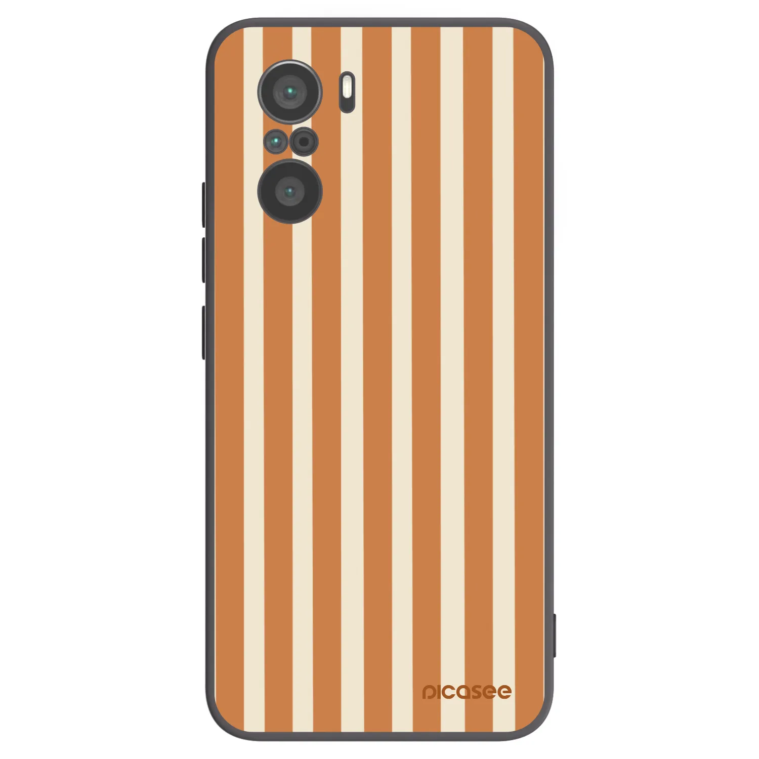 Picasee silikonowe czarne etui na Xiaomi Poco F3 - Orange lines