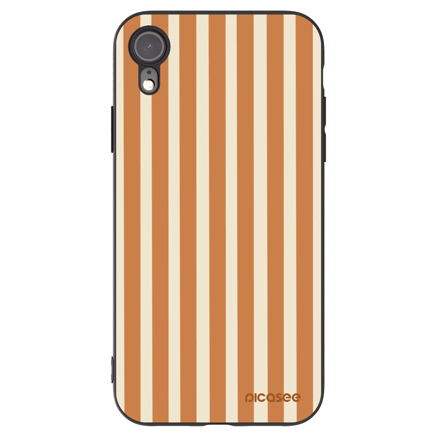 Picasee silikonowe czarne etui na Apple iPhone XR - Orange lines