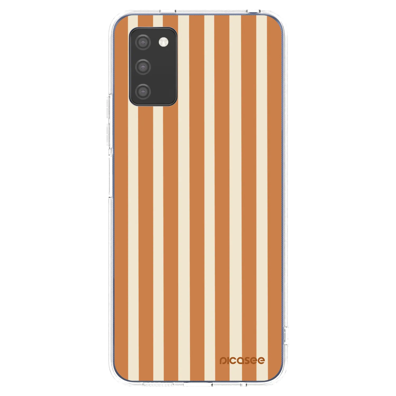 Picasee silikonowe przeźroczyste etui na Samsung Galaxy A02s A025G - Orange lines